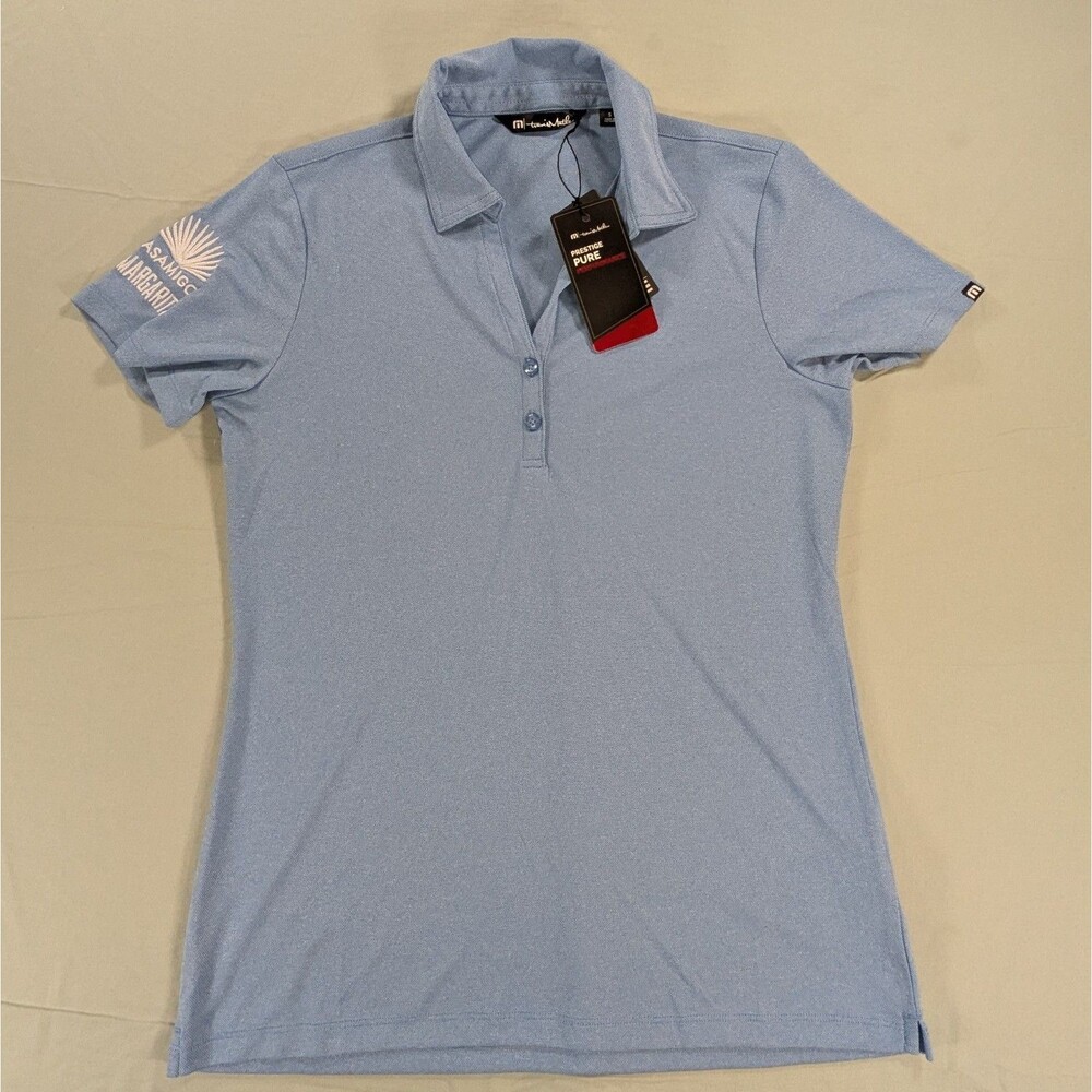 Travis Mathew Polo Shirt Womens Small Blue Casamigos Margarita Golf Stretch Top